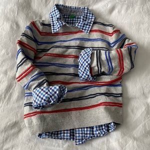 Benetton sweater and button down size 4 / 5 EUC